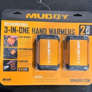 Mudd Rechargeable 3-in-One Hand Warmers - Orange